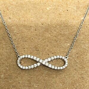 Gabriel & Co. 14K White Gold Infinity Symbol Diamond Pendant Necklace